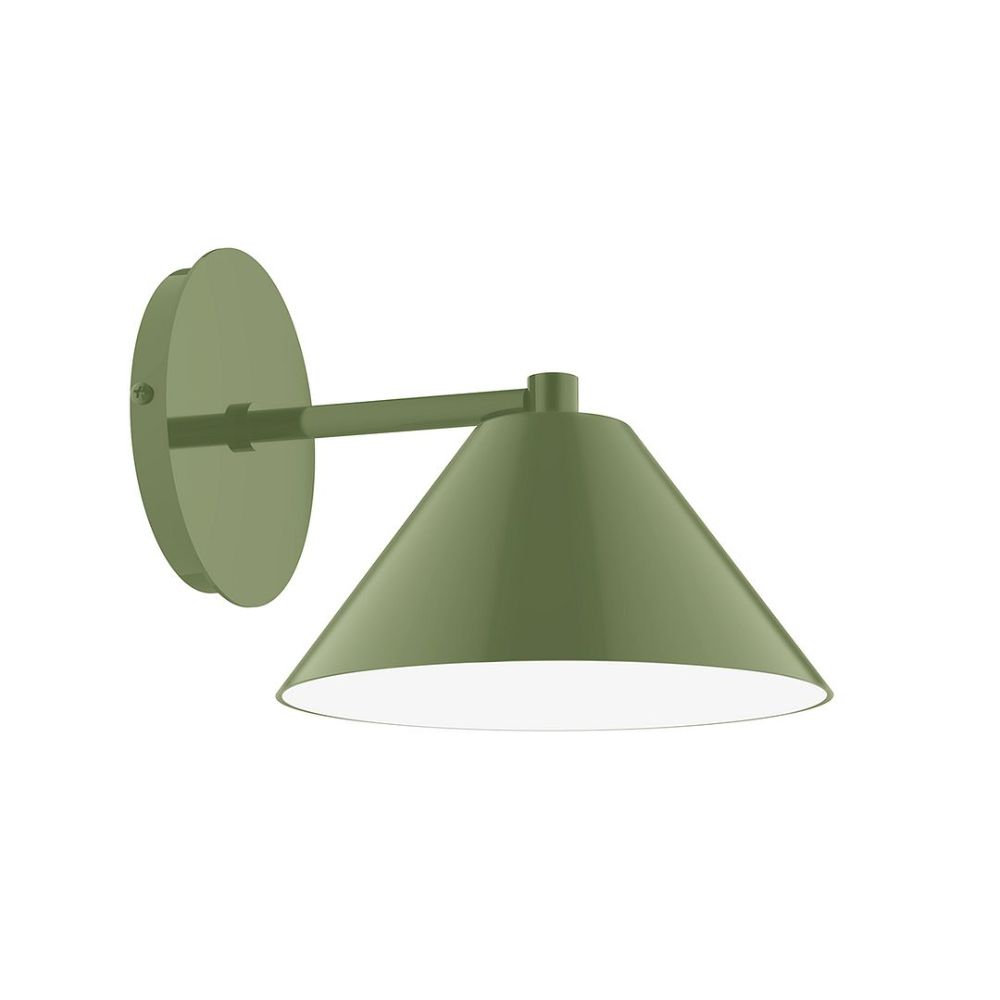 Montclair Lightworks SCK421-22-L10 8" Axis Mini Cone Led Wall Sconce, Fern Green